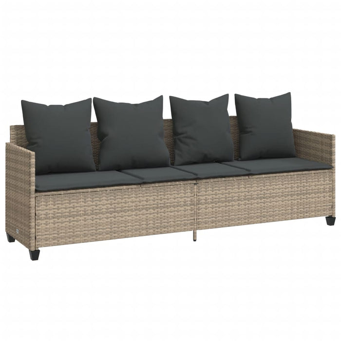 Set Divano da Giardino 5pz con Cuscini Grigio Chiaro Polyrattan 3261562