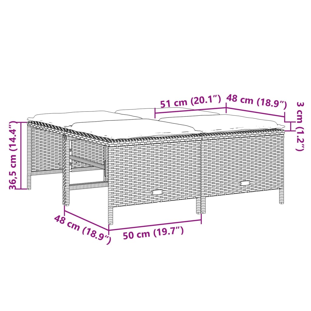 Set Divano da Giardino 5pz con Cuscini Grigio Chiaro Polyrattan 3261562