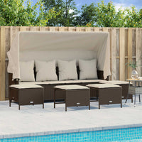 Set Divano da Giardino 5 pz con Cuscini Marrone in Polyrattan 3261564