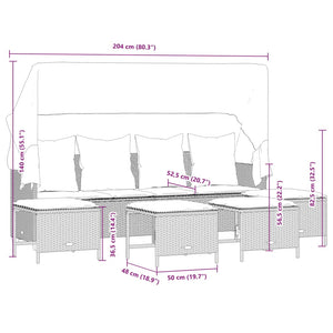 Set Divano da Giardino 5 pz con Cuscini Grigio in Polyrattan 3261565