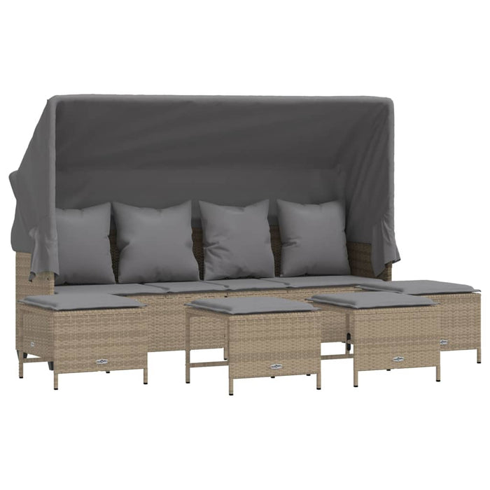 Set Divano da Giardino 5 pz con Cuscini Beige in Polyrattan 3261566