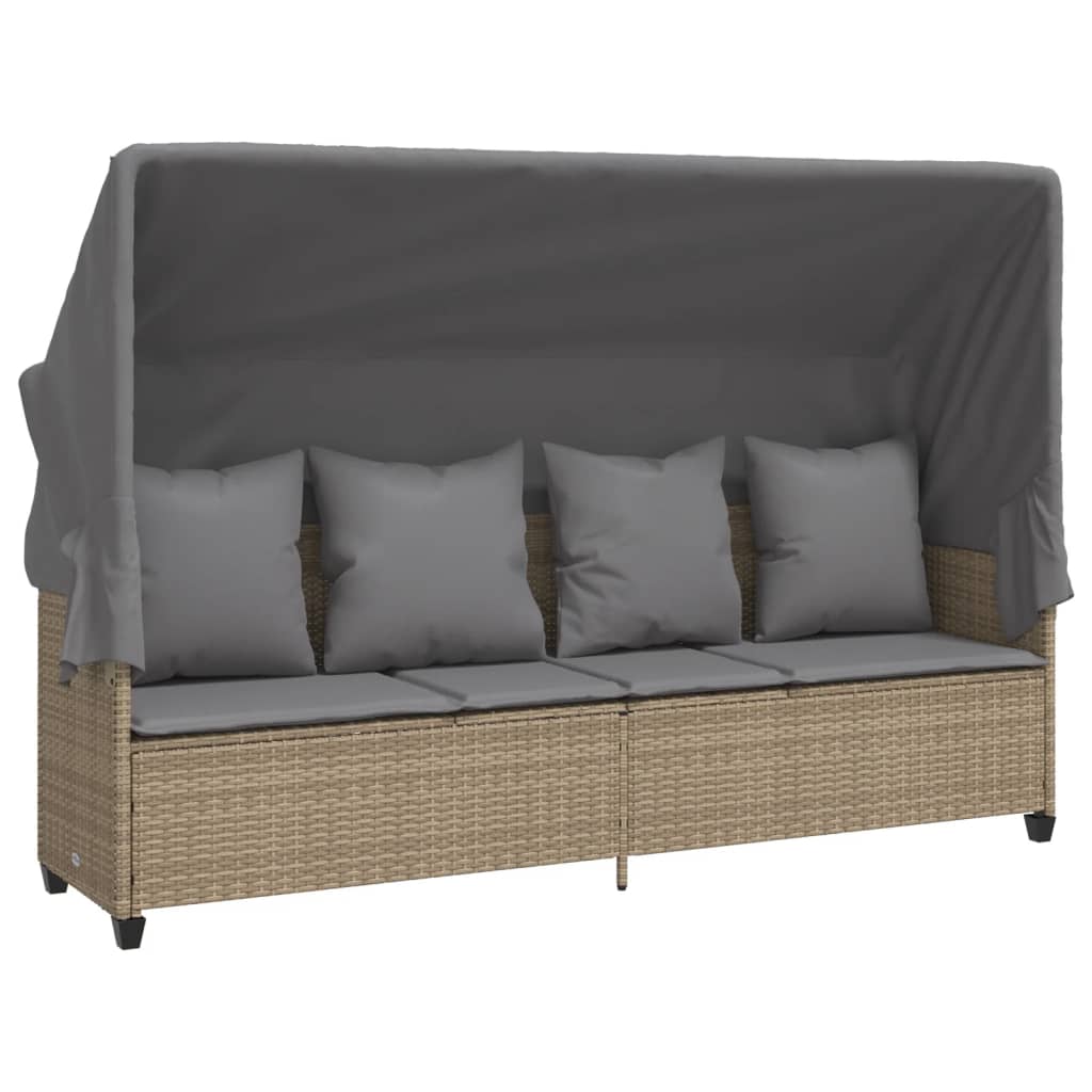 Set Divano da Giardino 5 pz con Cuscini Beige in Polyrattan 3261566