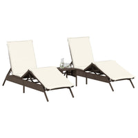 Lettini Prendisole 2 pz con Cuscini Marrone in Polyrattan 3261579