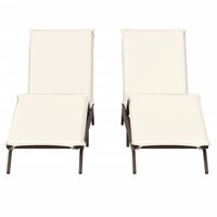 Lettini Prendisole 2 pz con Cuscini Marrone in Polyrattan 3261579