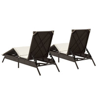 Lettini Prendisole 2 pz con Cuscini Marrone in Polyrattan 3261579