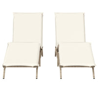 Lettini Prendisole 2 pz con Cuscini Beige in Polyrattan 3261582