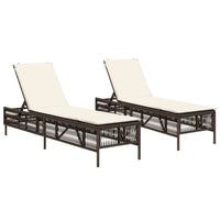 Lettini Prendisole 2 pz con Cuscini Marrone in Polyrattan 3261597