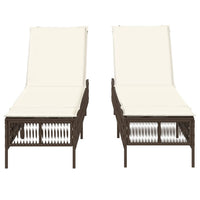 Lettini Prendisole 2 pz con Cuscini Marrone in Polyrattan 3261597