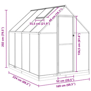 Telaio Serra con Base Antracite 224x169x202 cm in Alluminio 3266325