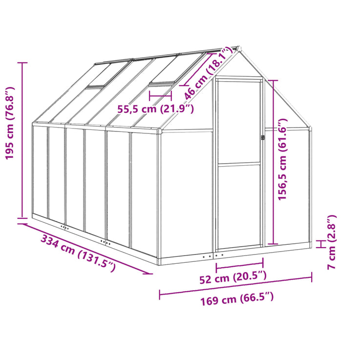 Telaio Serra con Base Argento 334x169x195 cm in Alluminio 3266326