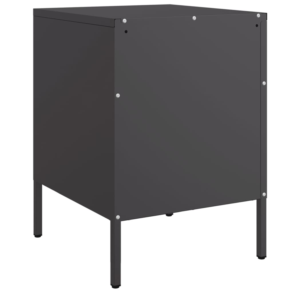 Comodini 2 pz Nero 36x39x50,5 cm in Acciaio 842911