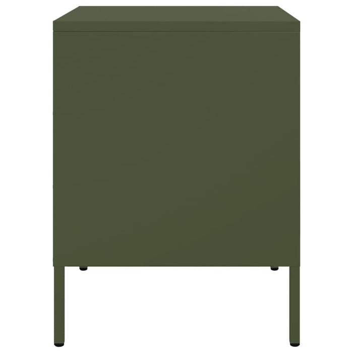 Comodini 2 pz Verde Oliva 36x39x50,5 cm in Acciaio 842919