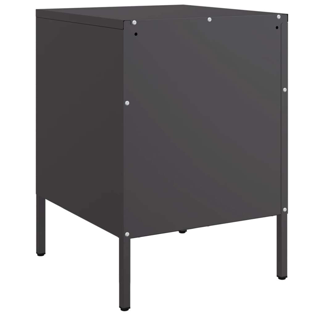 Comodini 2 pz Nero 36x39x50,5 cm in Acciaio 842923