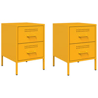 Comodini 2 pz Giallo Senape 36x39x50,5 cm in Acciaio 842929