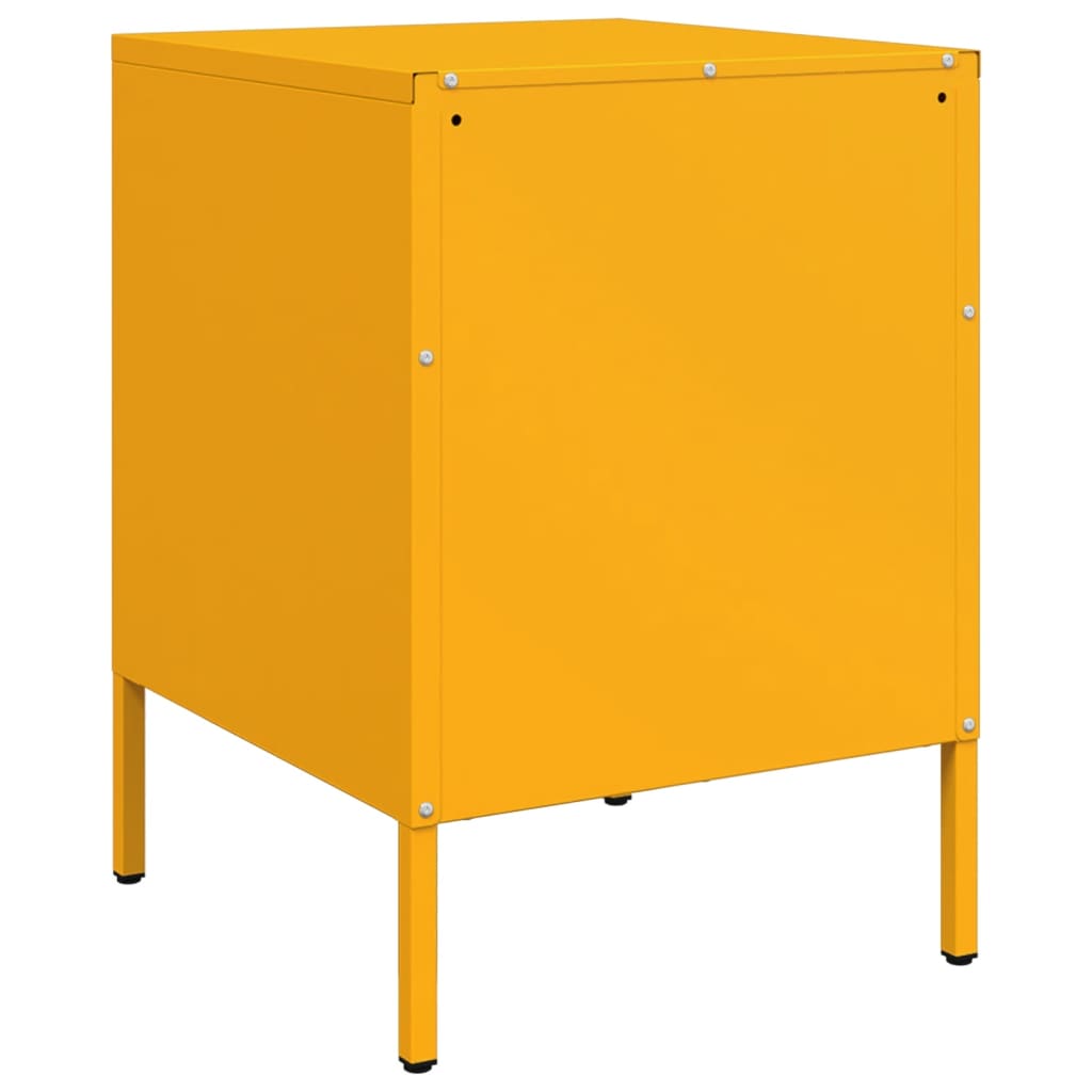 Comodini 2 pz Giallo Senape 36x39x50,5 cm in Acciaio 842929