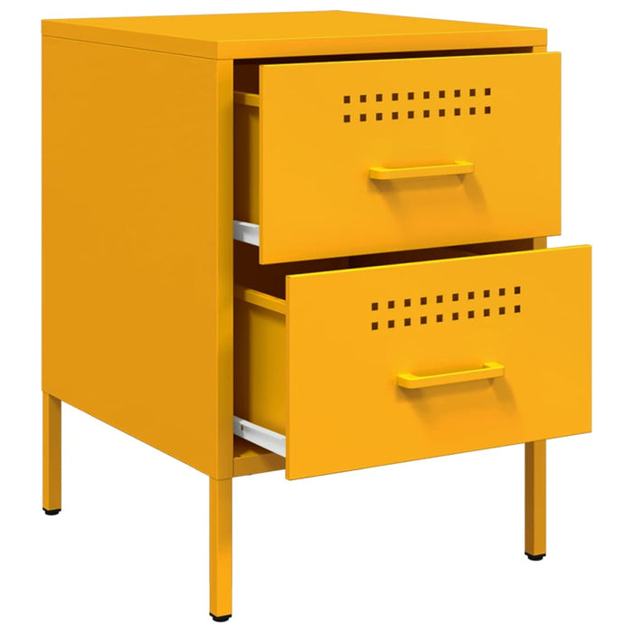 Comodini 2 pz Giallo Senape 36x39x50,5 cm in Acciaio 842929