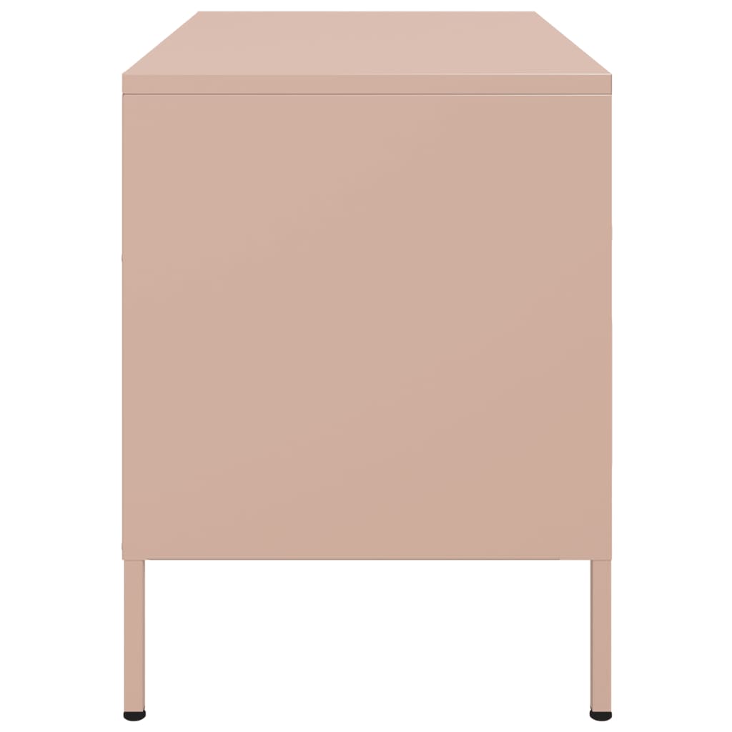 Mobili TV 2pz Rosa 68x39x50,5 cm in Acciaio 842937