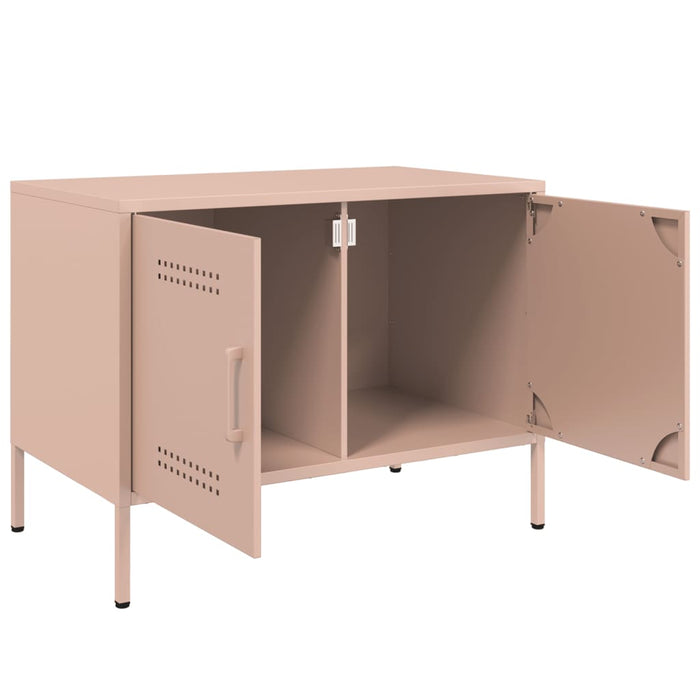 Mobili TV 2pz Rosa 68x39x50,5 cm in Acciaio 842937