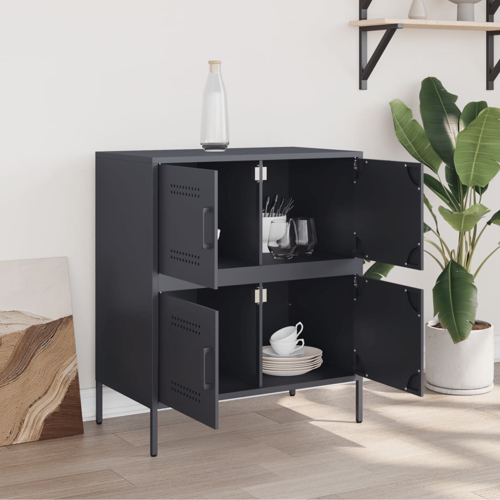 Credenza Antracite 68x39x79 cm in Acciaio 842954