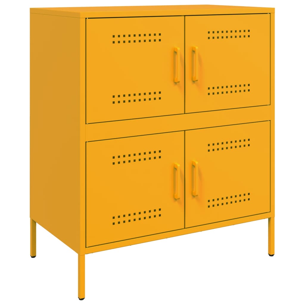 Credenza Giallo Senape 68x39x79 cm in Acciaio 842955