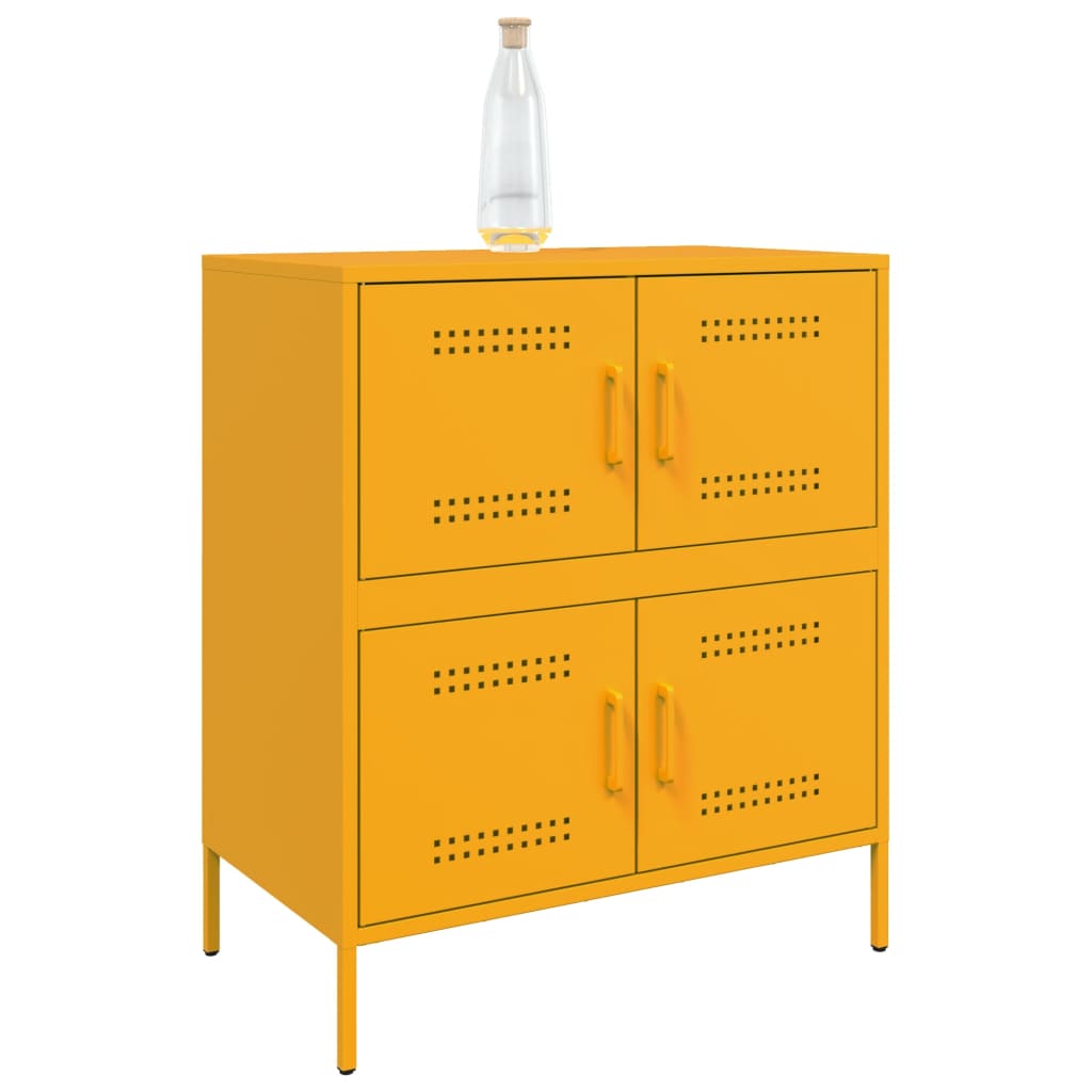 Credenza Giallo Senape 68x39x79 cm in Acciaio 842955