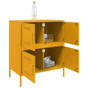 Credenza Giallo Senape 68x39x79 cm in Acciaio 842955