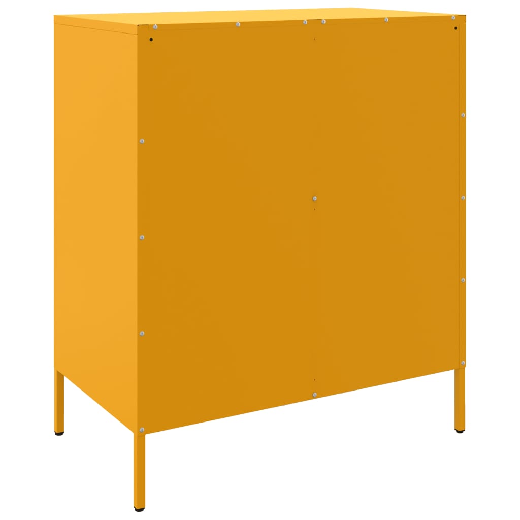 Credenza Giallo Senape 68x39x79 cm in Acciaio 842955