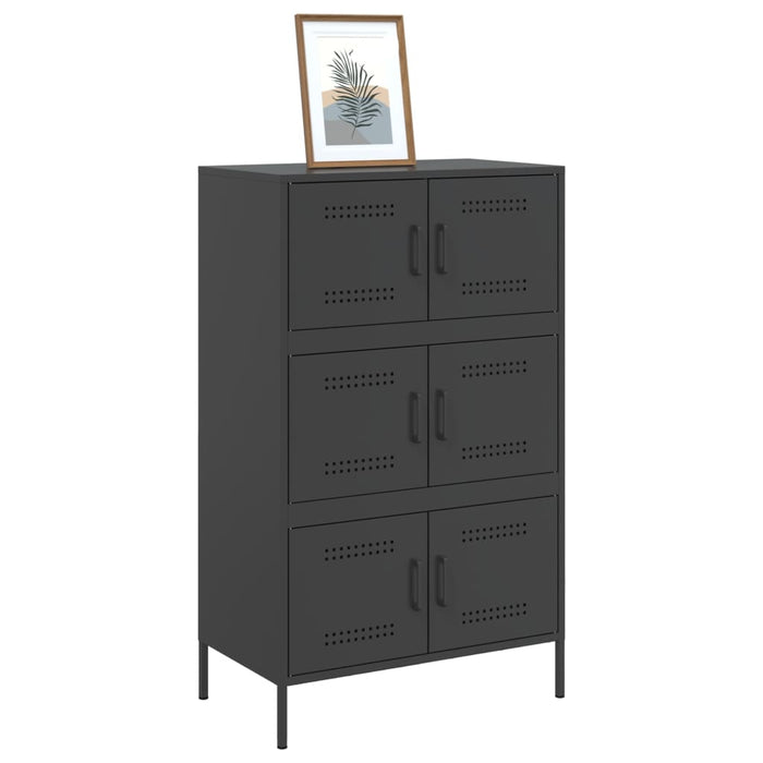 Credenza Nera 68x39x113 cm in Acciaio 842958