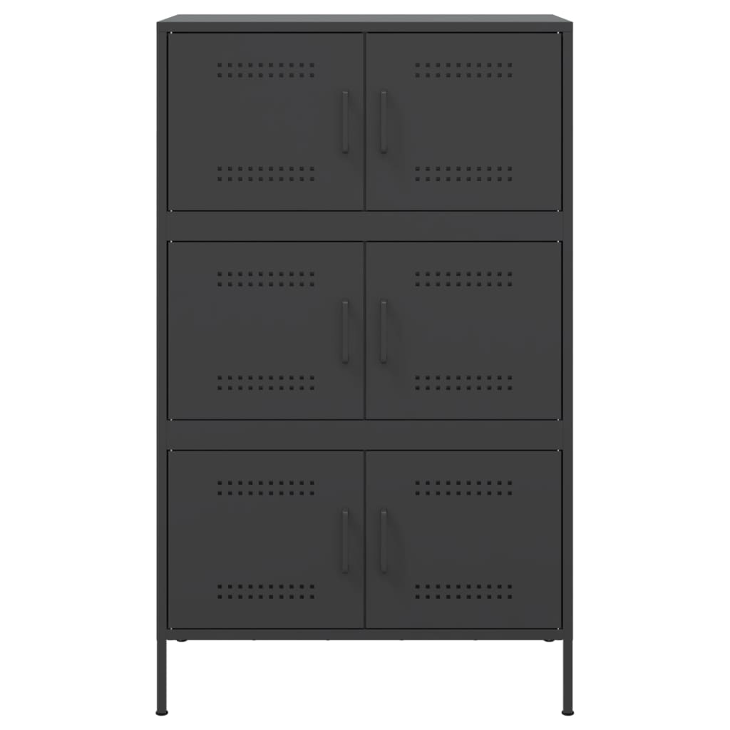 Credenza Nera 68x39x113 cm in Acciaio 842958