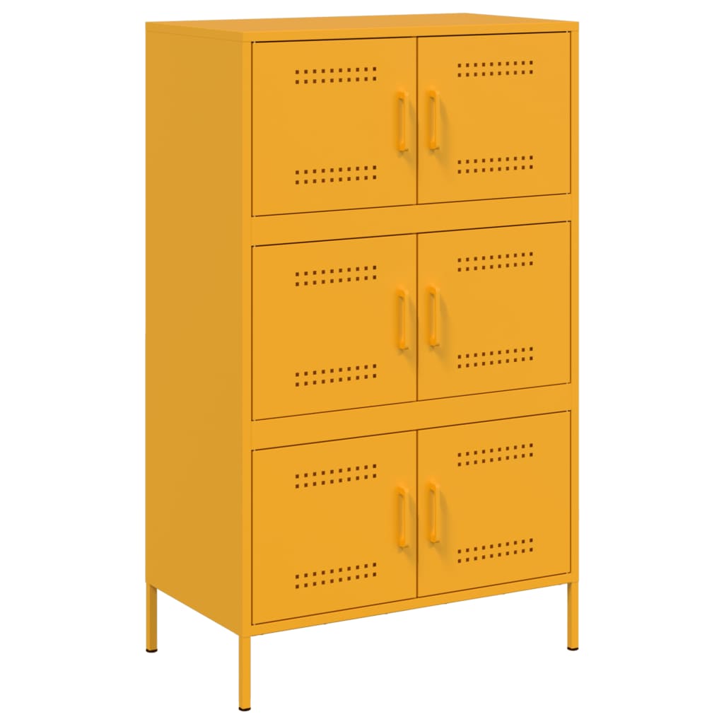 Credenza Giallo Senape 68x39x113 cm in Acciaio 842961