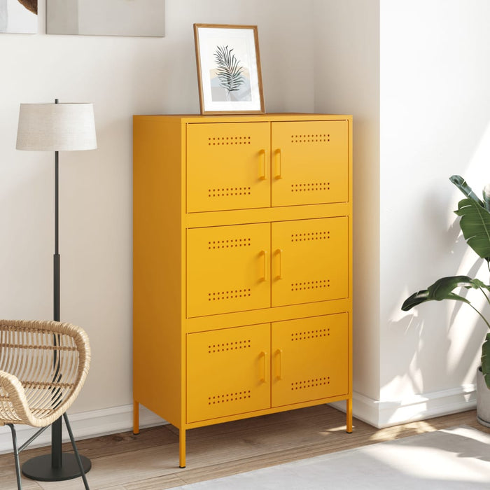 Credenza Giallo Senape 68x39x113 cm in Acciaio 842961