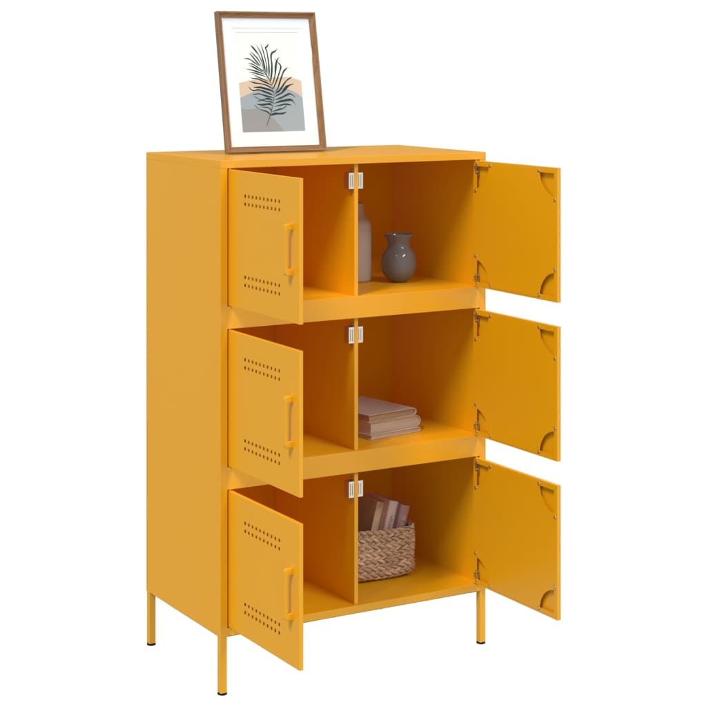 Credenza Giallo Senape 68x39x113 cm in Acciaio 842961