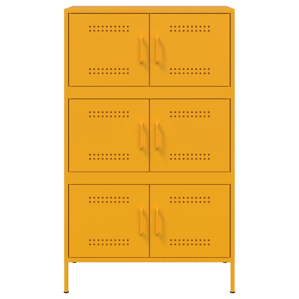 Credenza Giallo Senape 68x39x113 cm in Acciaio 842961