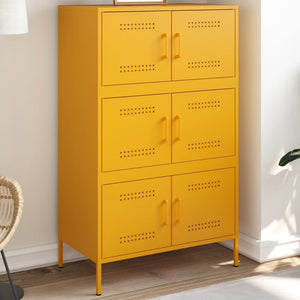 Credenza Giallo Senape 68x39x113 cm in Acciaio 842961