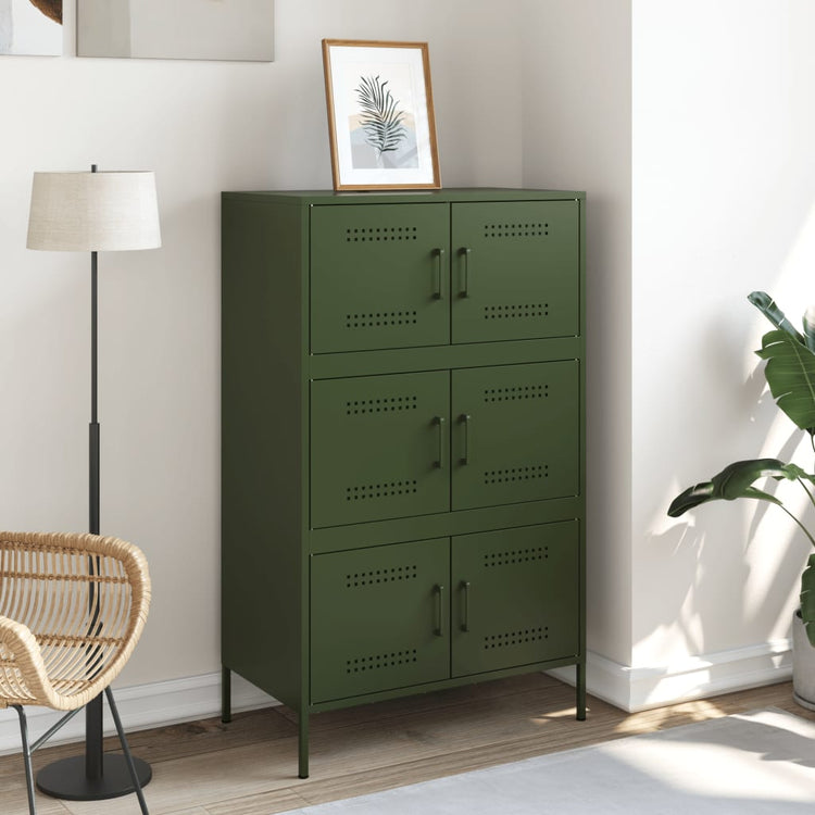 Credenza Verde Oliva 68x39x113 cm in Acciaio 842962