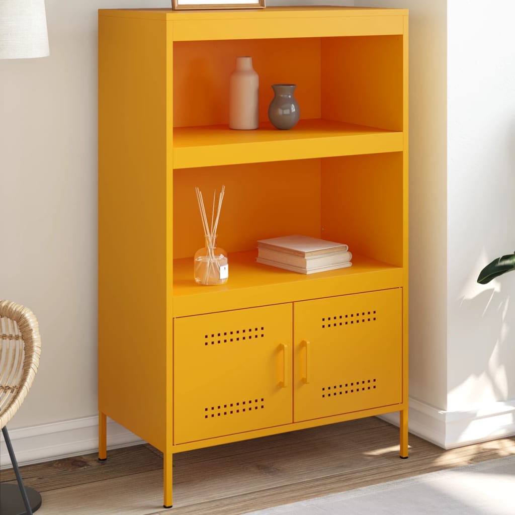 Credenza Giallo Senape 68x39x113 cm in Acciaio 842973