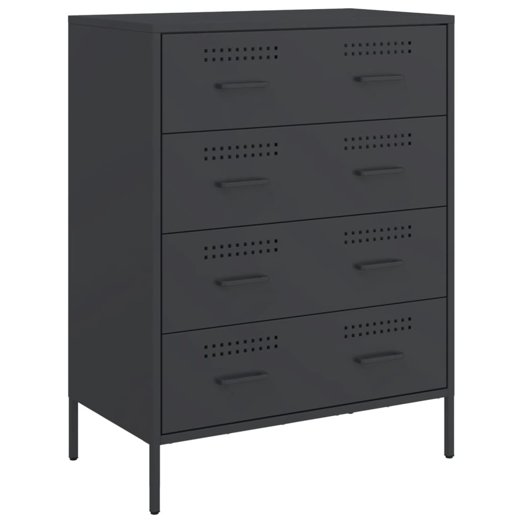 Credenza Nera 68x39x89 cm in Acciaio 842982