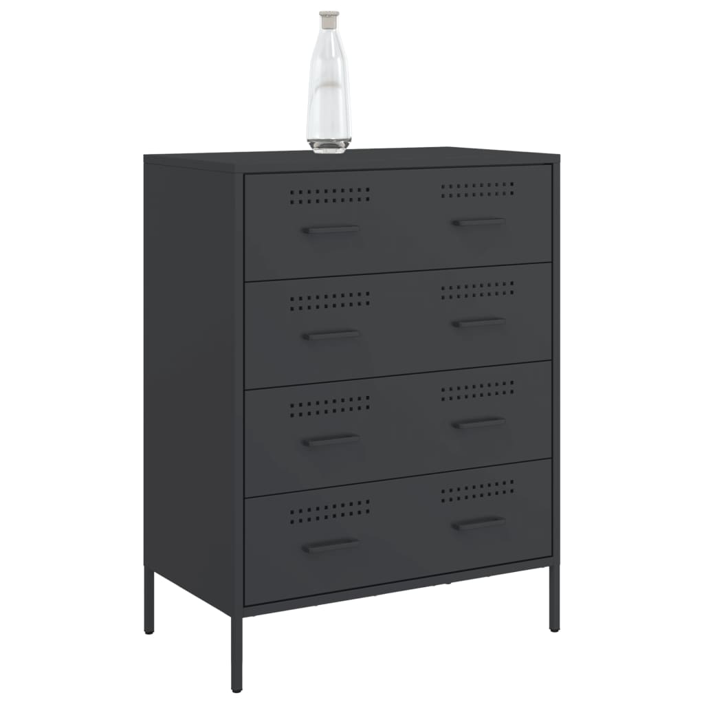 Credenza Nera 68x39x89 cm in Acciaio 842982