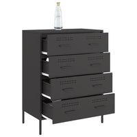 Credenza Nera 68x39x89 cm in Acciaio 842982