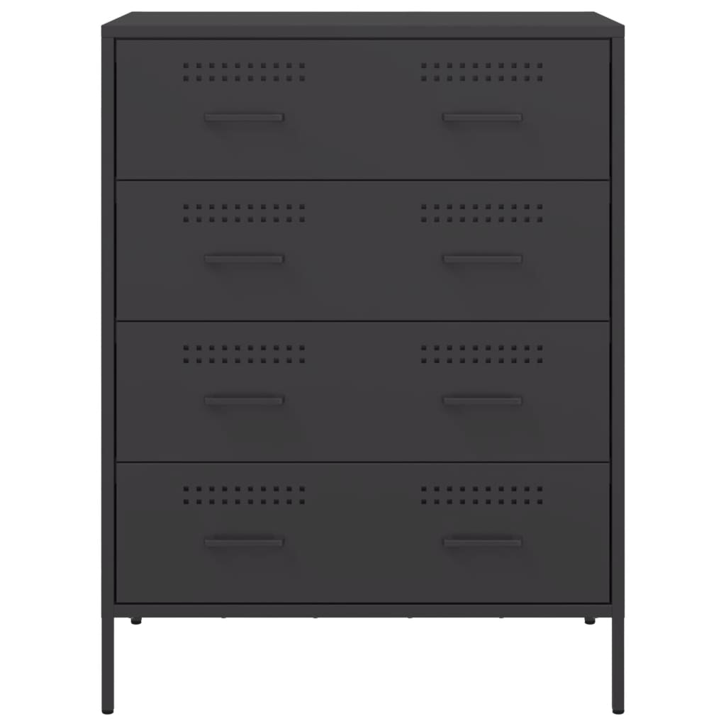 Credenza Nera 68x39x89 cm in Acciaio 842982