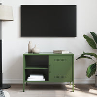 Mobile TV Verde Oliva 68x39x50,5 cm in Acciaio 843002