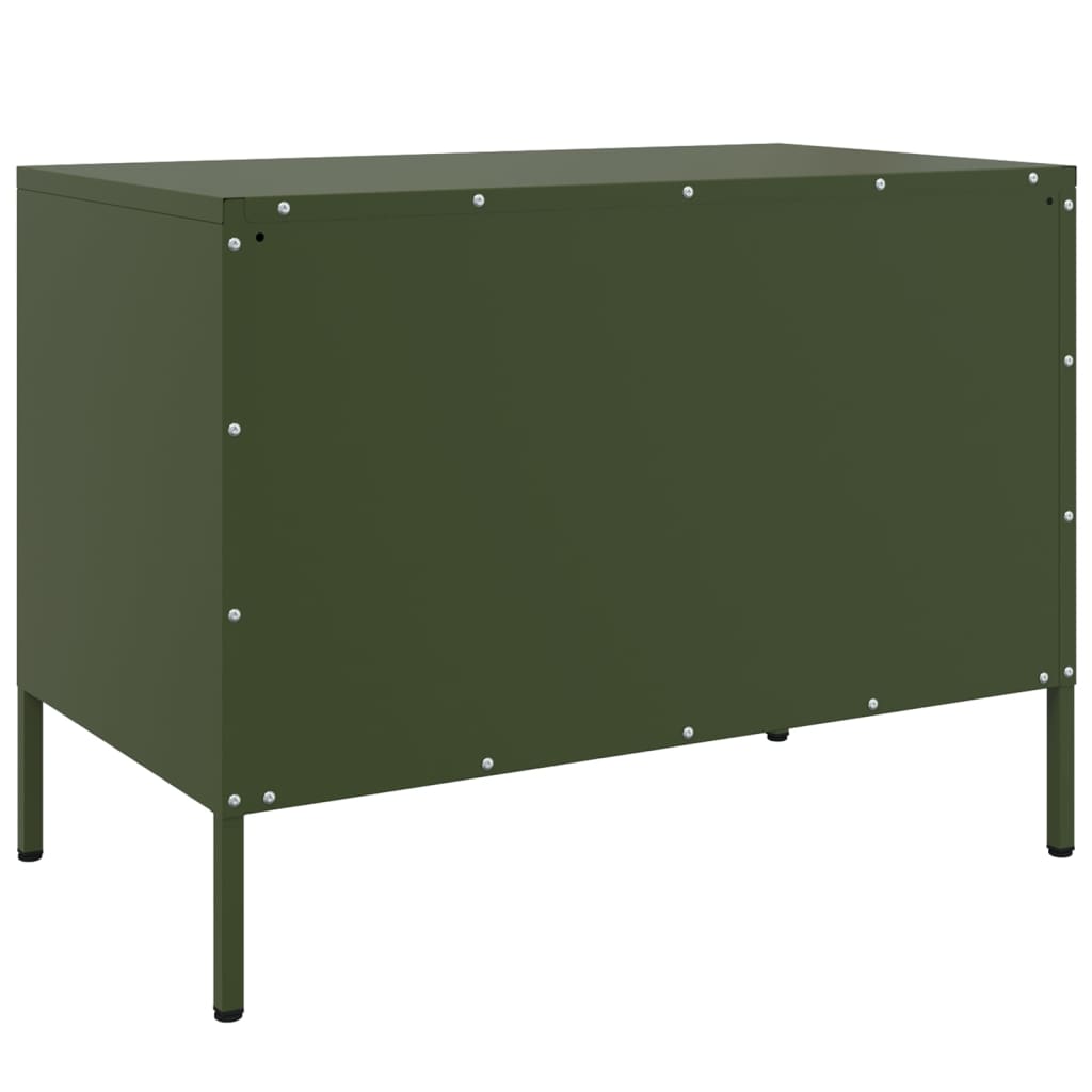 Mobile TV Verde Oliva 68x39x50,5 cm in Acciaio 843002