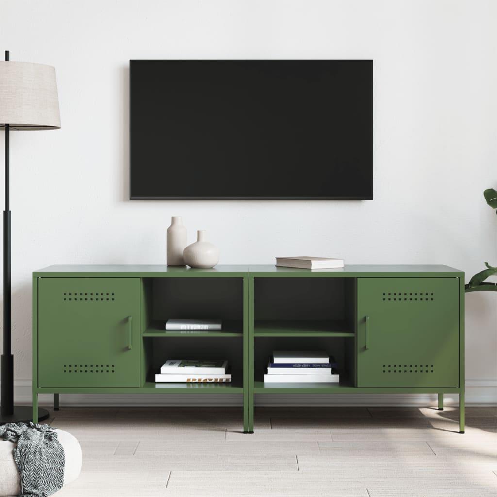 Mobili TV 2pz Verde Oliva 68x39x50,5 cm in Acciaio 843003