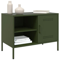 Mobili TV 2pz Verde Oliva 68x39x50,5 cm in Acciaio 843003