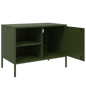 Mobili TV 2pz Verde Oliva 68x39x50,5 cm in Acciaio 843003