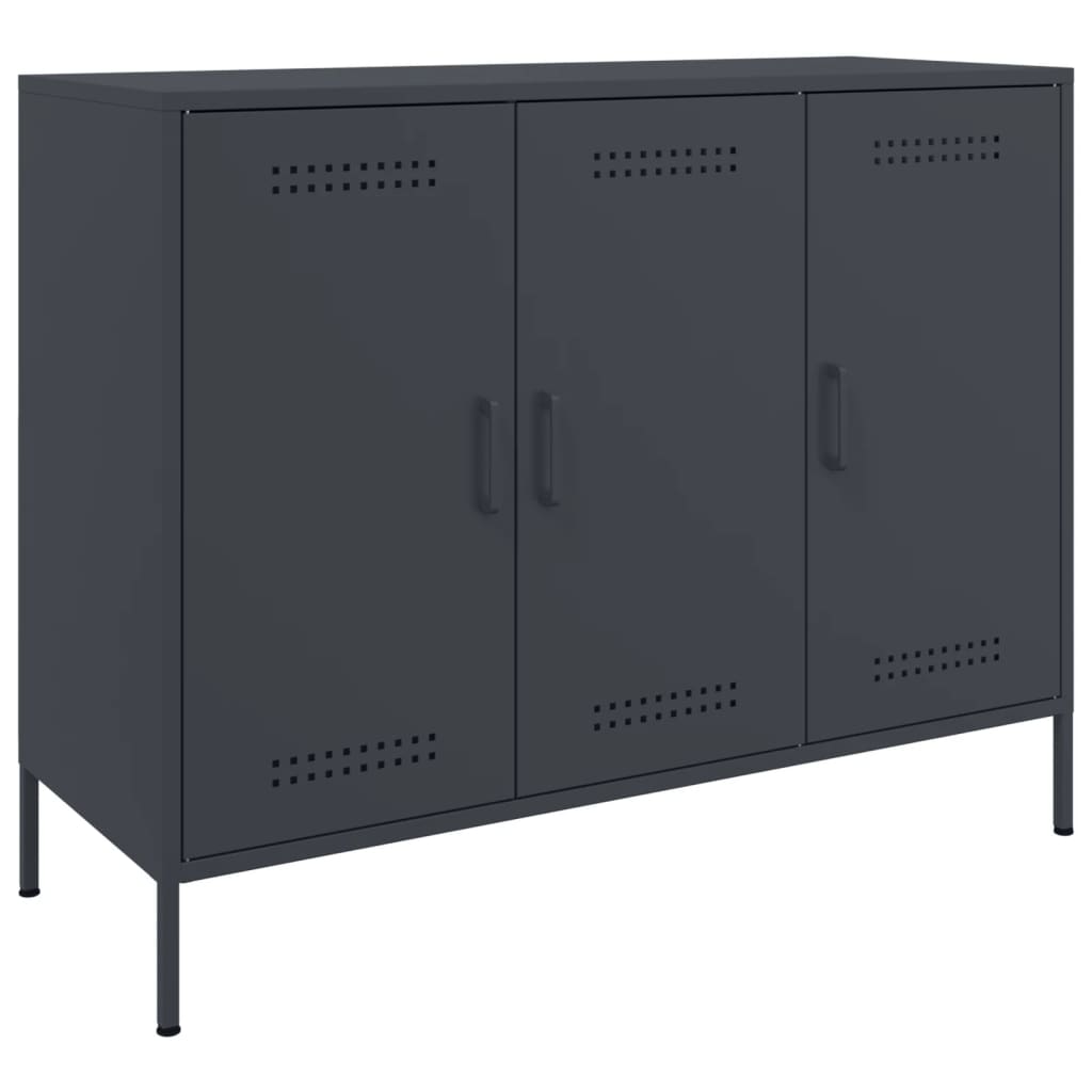 Credenza Antracite 100,5x39x79 cm in Acciaio Laminato a Freddo 843026