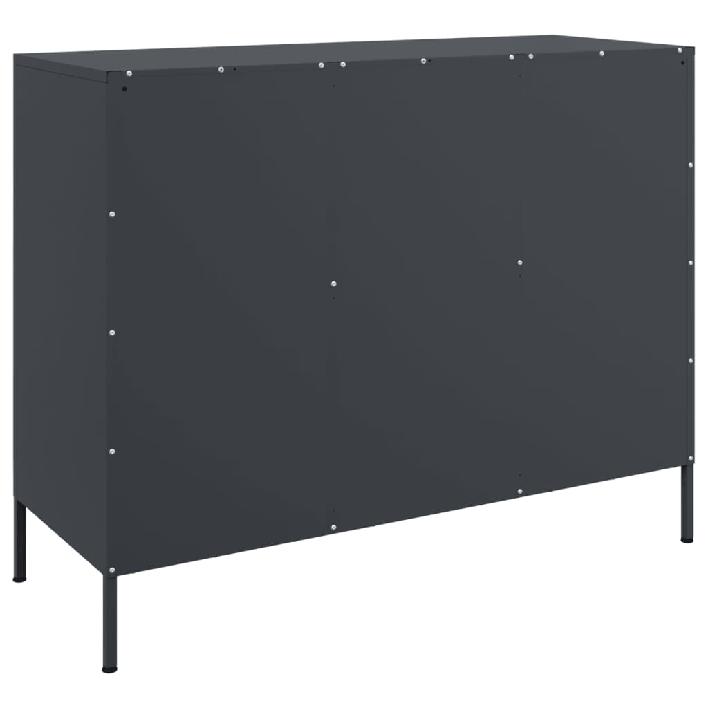 Credenza Antracite 100,5x39x79 cm in Acciaio Laminato a Freddo 843026