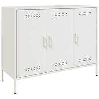 Credenza Bianca 100,5x39x79 cm in Acciaio Laminato a Freddo 843029