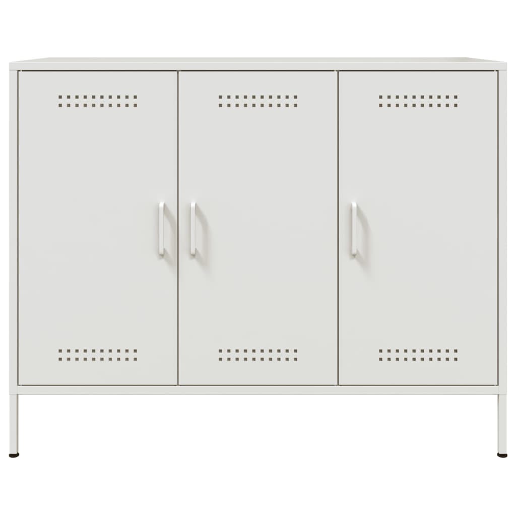 Credenza Bianca 100,5x39x79 cm in Acciaio Laminato a Freddo 843029