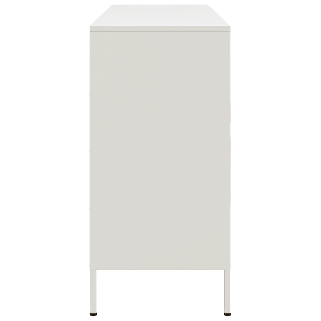 Credenza Bianca 100,5x39x79 cm in Acciaio Laminato a Freddo 843029